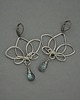kolczyki wire wrapping Długie kolczyki kwiat lotosu labradoryt wire wrapping