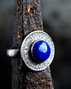 pierścionki srebrne Srebrny pierścionek tribal z naturalnym kamieniem, lapis lazuli