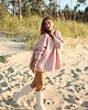 swetry damskie  Sweter handmade oversize  z wełną  pudrowy róż
