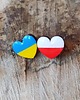 kolczyki z żywicy Dla UKRAINY! Kolczyki serca z flagą Ukrainy i Polski