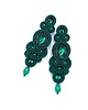 kolczyki soutache Keira kolczyki sutasz zielone wieczorowe długie z kryształkami