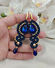 kolczyki soutache Długie kolczyki soutache na wesele, granatowe kolczyki