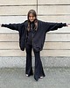 bluza z kapturem damska Bluza Restful czarna z kapturem na zamek