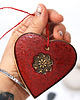 ozdoby choinkowe Duże ceramiczne serce ozdoba wisząca - lawa