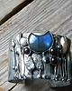 bransoletki z kamieni naturalnych Labradoryt - roślina   - BRANSOLETA MANKIET  CUFF