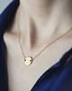 złote naszyjniki 16k Gold Plated Two Holes Round Tag Necklace