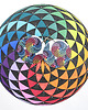 kolczyki drewniane 6738 kolorowe, niepowtarzalne, duże, dwustronne kolczyki; mandala