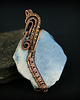 wisiory Koral fossil wisiorek wire wrapping