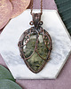 wisiory Miedziany wisiorek wire wrapping z prehnitem #448