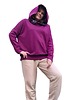 bluza z kapturem damska Bluza oversize amarantowa z kapturem