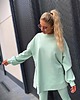bluza bez kaptura damska Luźna bluza basic - mięta