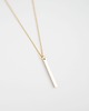 złote naszyjniki 16k Gold Plated Vertical Bar Necklace