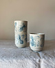 kubki Lekki  Ceramiczny Kubek, Kobaltowy Kwiatowy Wzór, Retro