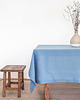 obrusy i serwetki Lniany obrus z listwą DUSTY BLUE