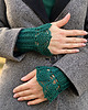 rękawiczki damskie Butelkowe mankiety retro merino