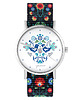 zegarki damskie Zegarek - Ptaki folkowe, blue - folk czarny, nato
