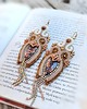 kolczyki soutache Kolczyki Vintage Cappuccino sutasz miedź rodzima piasek pustyni hematyt