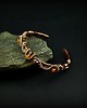 bransoletki wire wrapping Bransoleta mankietowa  z bursztynem