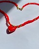 chokery Czerwony choker z serduszkiem