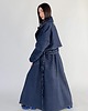 płaszcze damskie Trencz maxi oversize denim dark blue