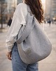 torby na ramię Torba hobo z plecionki tapicerskiej Jasnoszara