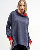 bluza bez kaptura damska BLUZA ASYMETRYCZNA ,,RAVEL'' granatowa