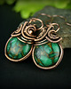 kolczyki wire wrapping Kolczyki wire wrapping z zielonymi agatami