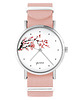 zegarki damskie Zegarek - Kwitnąca wiśnia - brzoskwiniowy róż