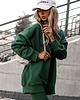 bluza bez kaptura damska Ocieplana bluza damska zielona OVERSIZE GREEN