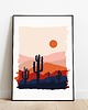 grafiki i ilustracje "Desert Landscape"- Nowoczesna Grafika Ścienna