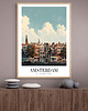 plakaty Retro plakat podróżniczy - Holandia - Amsterdam - pamiątka, prezent