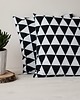 poduszki, poszewki - różne Poduszka czarno biała w trójkąty handmade