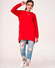bluza bez kaptura damska Crew Neck Red
