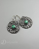 kolczyki wire wrapping Srebrne wianki - malachit