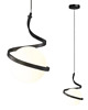lampy wiszące Lampa wisząca zwis żyrandol lampa na sufit czarna szkło kula LED E27