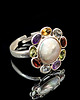 pierścionki srebrne Pierścionek mineral pearl flower