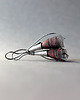 kolczyki wire wrapping Srebrne kolczyki rustykalne z jedwabną tkaniną