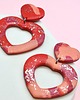 kolczyki z masy plastycznej VALENTINE kolczyki czerwone serca na walentynki