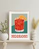 grafiki i ilustracje Plakat z drinkiem Negroni (green version)