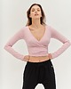 topy damskie Top do jogi TOTAL ECLIPSE Wrap Top - glowing pink m/l