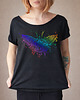 t-shirt damskie Motyl Czarny Oversize