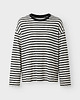bluzki z długim rękawem damskie Longsleeve stripes black white