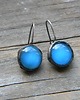 kolczyki wire wrapping Świetlisty niebieski- kolczyki