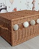 pojemniki na zabawki Duży kufer wiklinowy skrzynia kosz na zabawki NATURALNY 80cm