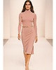 sukienki midi damskie Sukienka pudrowy róż YY300059