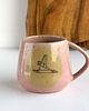 kubki Kubek ceramiczny beczułka 320 ml różowy - Joga