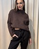 swetry damskie  Sweter golf boucle Marrone
