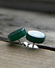 kolczyki wire wrapping zielony onyks