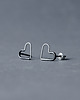 kolczyki wire wrapping Srebrne kolczyki wkrętki serca LOVE małe