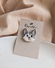 przypinki Pin pies Husky, akcesoria z szarym pieskiem, przypinka z szarym psem